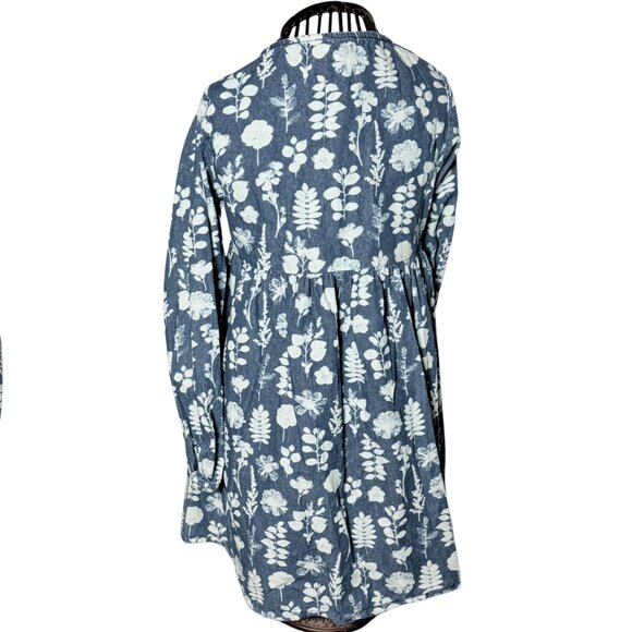 Girls Long Sleeve Floral Dress With Pockets, Full Skirt, Rose Gold Button, SZ 6 - Picture 3 of 14